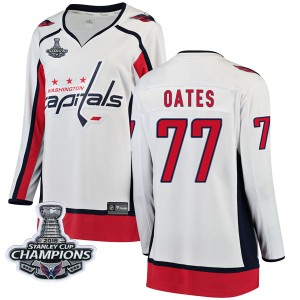 Washington Capitals Adam Oates Official White Fanatics Branded Breakaway Women's Away 2018 Stanley Cup Champions Patch NHL Hocke
