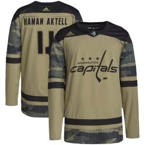 Washington Capitals Hardy Haman Aktell Official Camo Adidas Authentic Adult Military Appreciation Practice NHL Hockey Jersey
