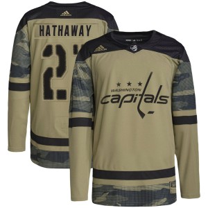 Washington Capitals Garnet Hathaway Official Camo Adidas Authentic Adult Military Appreciation Practice NHL Hockey Jersey