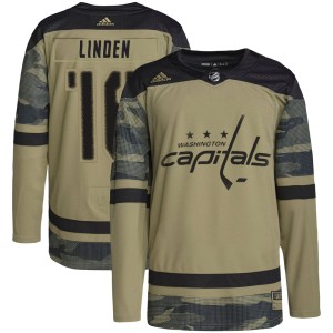 Washington Capitals Trevor Linden Official Camo Adidas Authentic Adult Military Appreciation Practice NHL Hockey Jersey