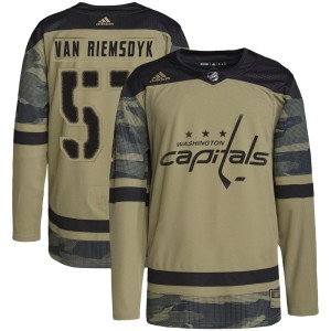 Washington Capitals Trevor van Riemsdyk Official Camo Adidas Authentic Adult Military Appreciation Practice NHL Hockey Jersey