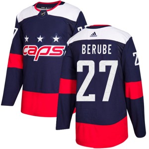 Washington Capitals Craig Berube Official Navy Blue Adidas Authentic Youth 2018 Stadium Series NHL Hockey Jersey