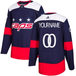 Washington Capitals Custom Official Navy Blue Adidas Authentic Youth 2018 Stadium Series NHL Hockey Jersey