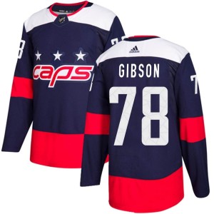 Washington Capitals Mitchell Gibson Official Navy Blue Adidas Authentic Youth 2018 Stadium Series NHL Hockey Jersey