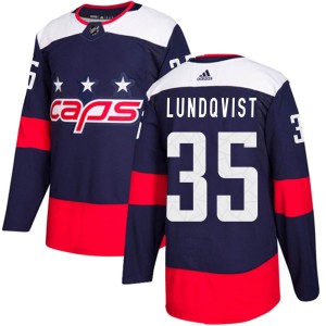 Washington Capitals Henrik Lundqvist Official Navy Blue Adidas Authentic Youth 2018 Stadium Series NHL Hockey Jersey