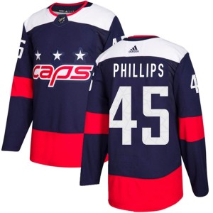 Washington Capitals Matthew Phillips Official Navy Blue Adidas Authentic Youth 2018 Stadium Series NHL Hockey Jersey