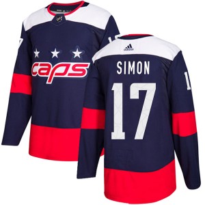 Washington Capitals Chris Simon Official Navy Blue Adidas Authentic Youth 2018 Stadium Series NHL Hockey Jersey
