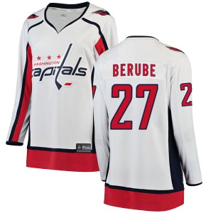 Washington Capitals Craig Berube Official White Fanatics Branded Breakaway Women's Away NHL Hockey Jersey