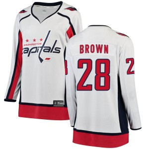 Washington Capitals Connor Brown Official White Fanatics Branded Breakaway Women's Away NHL Hockey Jersey
