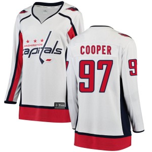 Washington Capitals Reid Cooper Official White Fanatics Branded Breakaway Women's Away NHL Hockey Jersey