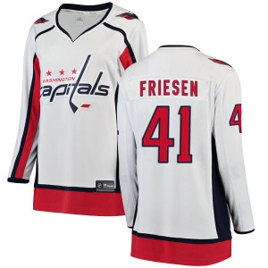 Washington Capitals Jeff Friesen Official White Fanatics Branded Breakaway Women's Away NHL Hockey Jersey