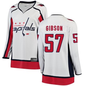 Washington Capitals Mitchell Gibson Official White Fanatics Branded Breakaway Women's Away NHL Hockey Jersey
