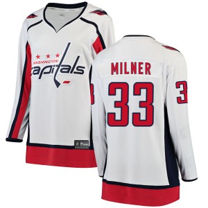 Washington Capitals Parker Milner Official White Fanatics Branded Breakaway Women's Away NHL Hockey Jersey