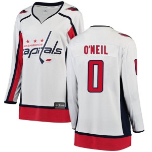 Washington Capitals Kevin O'Neil Official White Fanatics Branded Breakaway Women's Away NHL Hockey Jersey