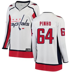 Washington Capitals Brian Pinho Official White Fanatics Branded Breakaway Women's ized Away NHL Hockey Jersey