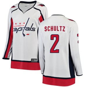 Washington Capitals Justin Schultz Official White Fanatics Branded Breakaway Women's Away NHL Hockey Jersey