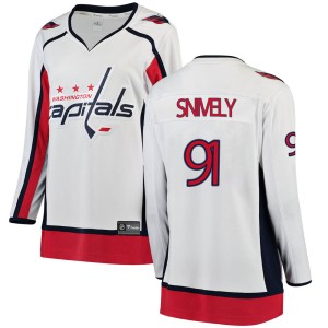 Washington Capitals Joe Snively Official White Fanatics Branded Breakaway Women's Away NHL Hockey Jersey