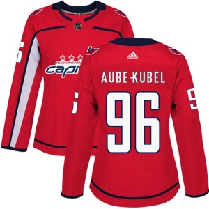 Washington Capitals Nicolas Aube-Kubel Official Red Adidas Authentic Women's Home NHL Hockey Jersey