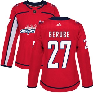 Washington Capitals Craig Berube Official Red Adidas Authentic Women's Home NHL Hockey Jersey