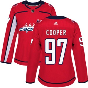 Washington Capitals Reid Cooper Official Red Adidas Authentic Women's Home NHL Hockey Jersey