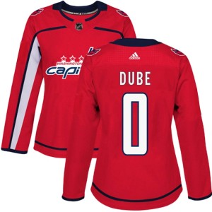 Washington Capitals Pierrick Dube Official Red Adidas Authentic Women's Home NHL Hockey Jersey