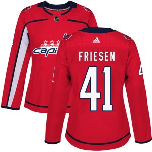 Washington Capitals Jeff Friesen Official Red Adidas Authentic Women's Home NHL Hockey Jersey