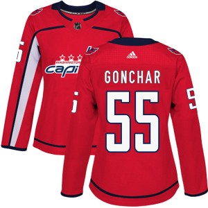 Washington Capitals Sergei Gonchar Official Red Adidas Authentic Women's Home NHL Hockey Jersey
