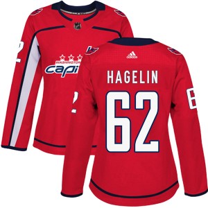 Washington Capitals Carl Hagelin Official Red Adidas Authentic Women's Home NHL Hockey Jersey