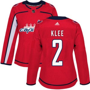 Washington Capitals Ken Klee Official Red Adidas Authentic Women's Home NHL Hockey Jersey