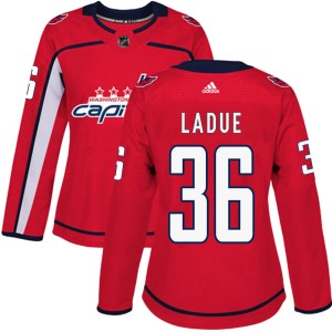 Washington Capitals Paul LaDue Official Red Adidas Authentic Women's Home NHL Hockey Jersey