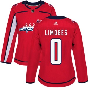 Washington Capitals Alex Limoges Official Red Adidas Authentic Women's Home NHL Hockey Jersey