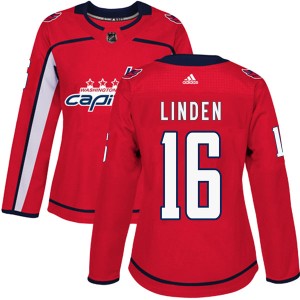 Washington Capitals Trevor Linden Official Red Adidas Authentic Women's Home NHL Hockey Jersey