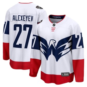 Washington Capitals Alexander Alexeyev Official White Fanatics Branded Breakaway Youth 2023 Stadium Series NHL Hockey Jersey