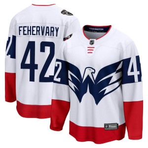Washington Capitals Martin Fehervary Official White Fanatics Branded Breakaway Youth 2023 Stadium Series NHL Hockey Jersey