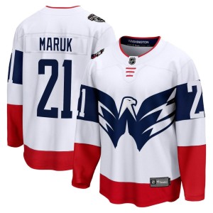Washington Capitals Dennis Maruk Official White Fanatics Branded Breakaway Youth 2023 Stadium Series NHL Hockey Jersey
