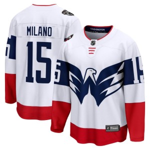 Washington Capitals Sonny Milano Official White Fanatics Branded Breakaway Youth 2023 Stadium Series NHL Hockey Jersey