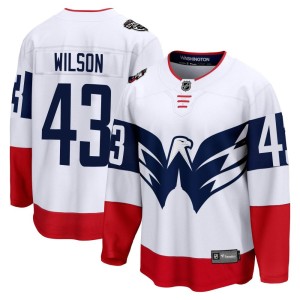 Washington Capitals Tom Wilson Official White Fanatics Branded Breakaway Youth 2023 Stadium Series NHL Hockey Jersey
