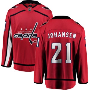 Washington Capitals Lucas Johansen Official Red Fanatics Branded Breakaway Youth Home NHL Hockey Jersey