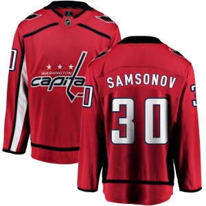 Washington Capitals Ilya Samsonov Official Red Fanatics Branded Breakaway Adult Home NHL Hockey Jersey