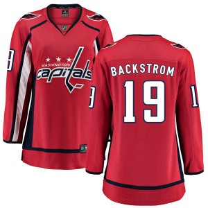 Washington Capitals Nicklas Backstrom Official Red Fanatics Branded Breakaway Women's Home NHL Hockey Jersey