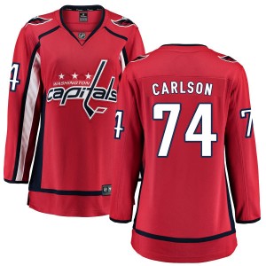 Washington Capitals John Carlson Official Red Fanatics Branded Breakaway Women's Home NHL Hockey Jersey