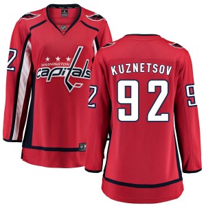 Washington Capitals Evgeny Kuznetsov Official Red Fanatics Branded Breakaway Women's Home NHL Hockey Jersey
