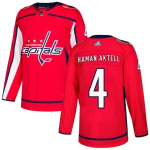 Washington Capitals Hardy Haman Aktell Official Red Adidas Authentic Youth Home NHL Hockey Jersey