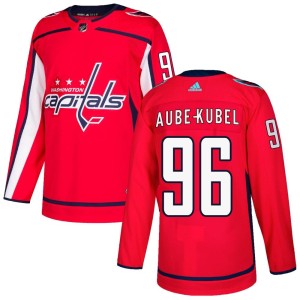 Washington Capitals Nicolas Aube-Kubel Official Red Adidas Authentic Youth Home NHL Hockey Jersey