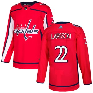 Washington Capitals Johan Larsson Official Red Adidas Authentic Youth Home NHL Hockey Jersey