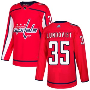 Washington Capitals Henrik Lundqvist Official Red Adidas Authentic Youth Home NHL Hockey Jersey