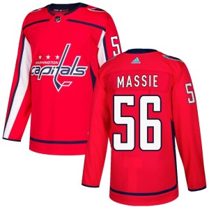 Washington Capitals Jake Massie Official Red Adidas Authentic Youth Home NHL Hockey Jersey