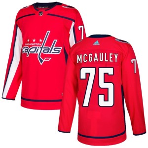 Washington Capitals Tim McGauley Official Red Adidas Authentic Youth Home NHL Hockey Jersey