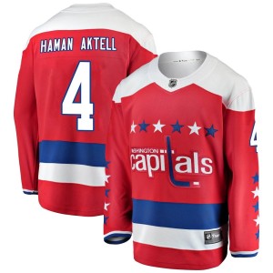 Washington Capitals Hardy Haman Aktell Official Red Fanatics Branded Breakaway Adult Alternate NHL Hockey Jersey