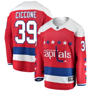 Washington Capitals Enrico Ciccone Official Red Fanatics Branded Breakaway Adult Alternate NHL Hockey Jersey
